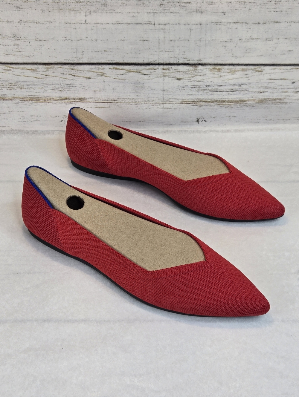 Rothy's Ballet Flats Pointed Toe Bright Red Women's Size 9